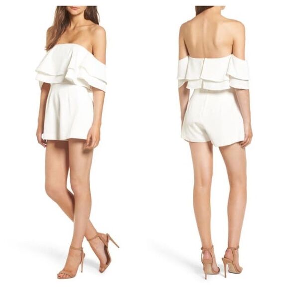 Keepsake No Reason Off the Shoulder Romper Sz XL - Picture 1 of 8